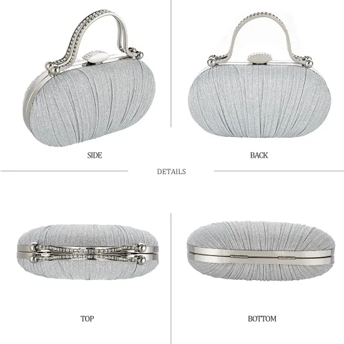 Miniatura 4 de YYW Bolso de noche para mujer, embrague de boda con cadena y bolsos de noche