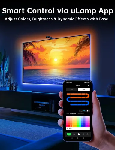 Miniatura 6 de Retroiluminación LED para TV, luces de TV cortables de 11.5 pies que cambian con TV para pantalla de 32 a 50 pulgadas y monitor de PC