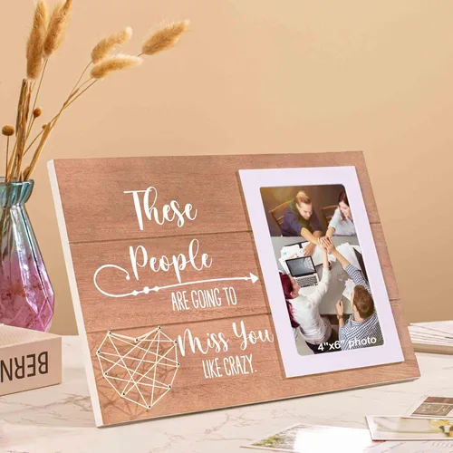Miniatura 5 de NZY Regalo para colega, marco de fotos de madera para fotos de 6 x 4 pulgadas, jubilación, despedida, nuevo trabajo, regalo de salida, regalo