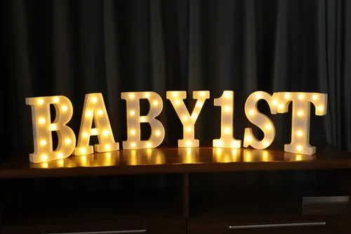 Miniatura 6 de Letras Iluminadas, Luces de Letras LED 26 del Alfabeto, Letra Decorativa Iluminada, Letras de Marquesina LED a Pilas para Fiesta, Bar, Luz Nocturna