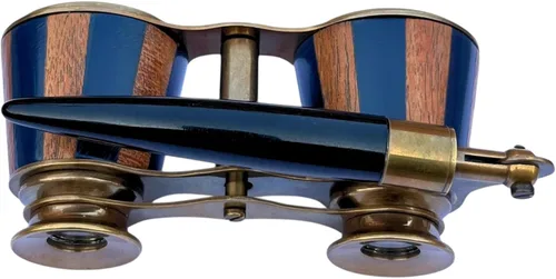 Binoculares de cristal de ópera de latón con lentes rosadas, gafas de teatro vintage para ópera, ballet y conciertos, compactos y elegantes