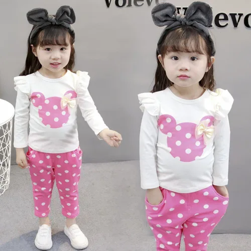 Miniatura 2 de Baby Girl Clothes, 3 Pieces Long Sleeved Cute Toddler Infant Outfits Kids Tops and Pants Set