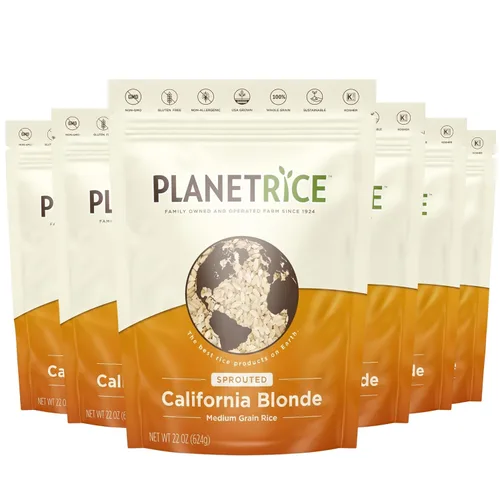 Miniatura 5 de Planet Rice Arroz integral germinado a granel, ideal para cocinar arroz a granel, arroz Gaba sin gluten, vegano, paleo, con un 64% más de fibra