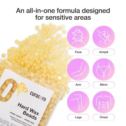 Miniatura 4 de Curacoro Granos de cera italiana – 7.05 oz de perlas de cera dura para depilación de cuerpo completo en cara, cuerpo, brasileño, bikini, piernas