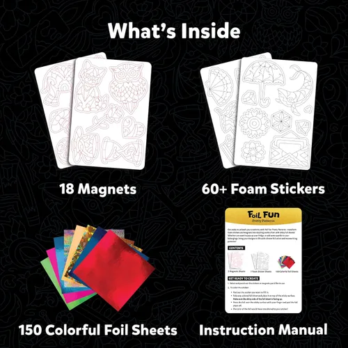 Miniatura 3 de Skillmatics Foil Fun - Bonitos patrones, 18 imanes de bricolaje sin desorden, actividad creativa colorida de fiesta, kits de manualidades, más de 60