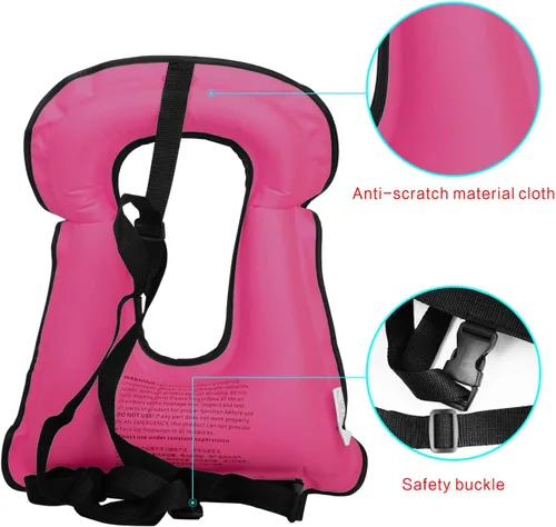 Miniatura 4 de Chaleco de esnórquel para adultos, chaleco de natación inflable para mujeres/hombres, chalecos de natación para kayak, remo, pesca, surf, esnórquel