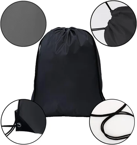 Miniatura 3 de CODOBON Mochila con cordón a granel Draw String Bags Cinch Bolsa de poliéster para deporte de gimnasio, Negro -, Classic