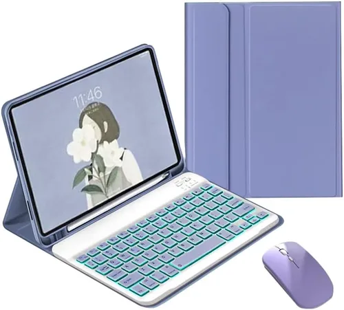 Miniatura 9 de Funda de teclado retroiluminada para Galaxy Tab A8 de 10.5 pulgadas modelo 2022 (SM-X200/X205/X207), cubierta delgada y ligera con teclado