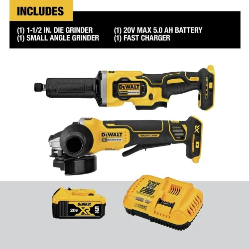 Miniatura 2 de DEWALT 20V MAX - Amoladora angular y esmeriladora, juego de 2 herramientas inalámbricas con batería y cargador (DCK203P1)