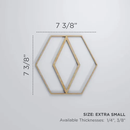 Miniatura 2 de 7 3/8"W X 7 3/8"H Extra Pequeña Hillrose Decorativos Paneles De Pared De Madera De Calado, Roble Rojo rojo (Red Oak)