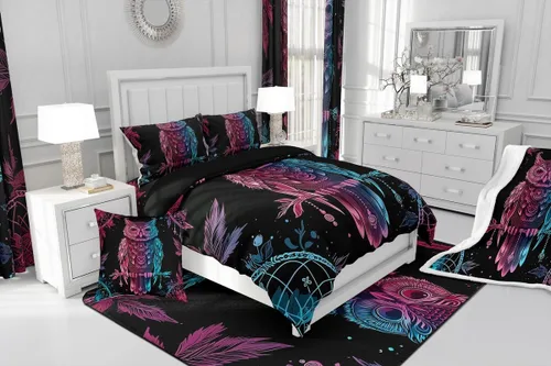 Miniatura 4 de Erosebridal - Juego de cama con diseño de búhos salvajes y animales salvajes para cama de matrimonio, tamaño doble, para niños y niñas, jóvenes