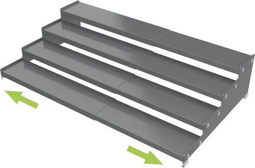 Jojocross Organizador de especias expandible de 4 niveles para gabinete de cocina, diseño moderno y estante de almacenamiento antideslizante que 1