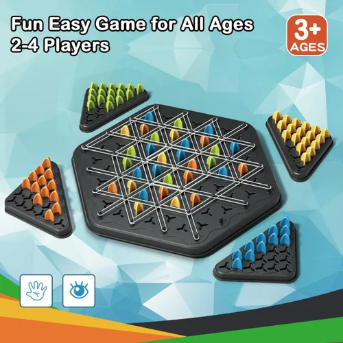 Miniatura 2 de Juego de Ajedrez Triangular en Cadena, Juego de Ajedrez Geométrico, Juegos de Mesa para Noche Familiar, Juegos Familiares para Niños y Adultos, 2 a