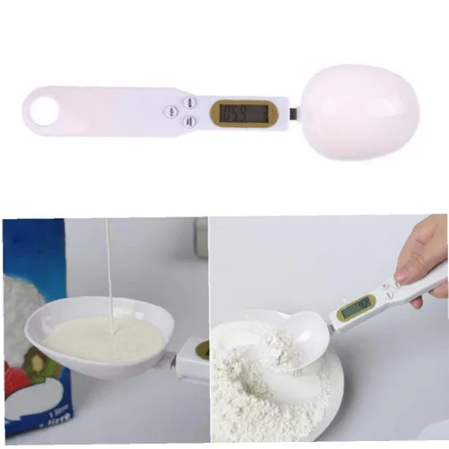Miniatura 4 de 1pc blanco LCD digital cuchara escala mini portátil cocina báscula cucharas mediciones peso electrónico volumn alimentos básculas