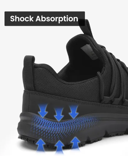 Miniatura 5 de VikoViren Zapatos de trabajo antideslizantes para hombre, para restaurante o servicio de alimentos, transpirables, ligeros, resistentes al agua