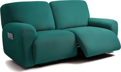Miniatura 47 de ULTICOR - Juego de 8 fundas para sofá reclinable de jacquard, fundas elásticas para sofá reclinable para 3 cojines, fundas gruesas, suaves y Gris
