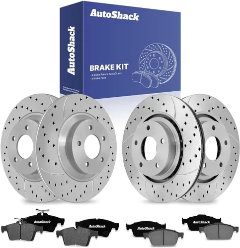 Miniatura 9 de AutoShack Rotores de freno con pastillas de freno delanteras y traseras Rotor de freno y pastillas de repuesto para Mazda 5 2.3L 2.5L FWD