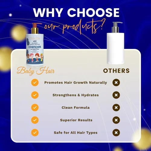 Miniatura 7 de BABY HAIR - Acondicionador de cabello para niños con minerales de arándanos, acondicionador para el cabello sin sulfato, acondicionador