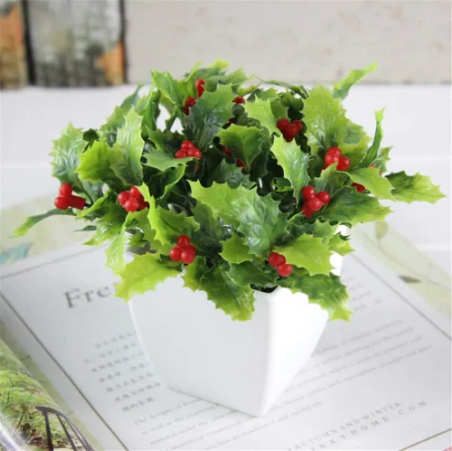Miniatura 6 de Trébol cuadrado pequeño de cuatro hojas + flor (blanco) planta falsa en maceta artificial Bonsái Planta de plástico para el hogar, baño, hogar
