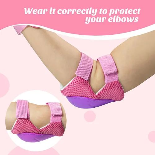 Miniatura 4 de Rodilleras para niños, rodilleras y coderas, conjunto de equipo de protección para niños y niñas con protectores de muñeca 3 en 1 para patinaje