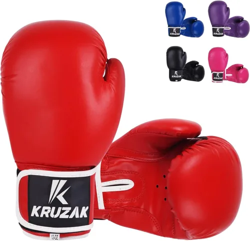 Miniatura 10 de Kruzak Guantes de boxeo simples para sparring, kickboxing, Muay Thai, artes marciales y lucha MMA - Guantes de saco de boxeo para hombres y mujeres