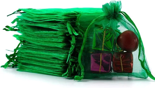 Miniatura 16 de Meowoo 100 bolsas de organza, bolsas de malla pequeñas de 3 x 4 pulgadas con cordón, bolsas de regalo de malla con cordón para joyas, dulces