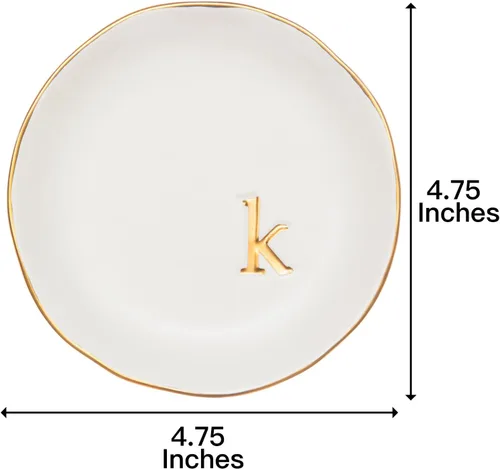 Miniatura 3 de COLLECTIVE HOME - Bandeja de cerámica para joyas, plato decorativo para anillos, aretes, collares, pulseras, llaves de reloj, regalo de cumpleaños
