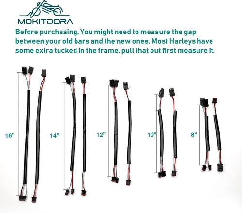 Miniatura 4 de MoKitDora Mazo de cables extendido para manillar CAN-Bus Switch Cableado para Harley Softail Touring Dyna Sportster Modelos 8 pulgadas
