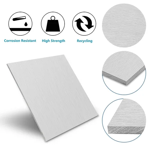 Miniatura 4 de 2 piezas de chapa de aluminio 6061, placas de aluminio resistentes de 12 x 16 x 1/8 pulgadas de grosor con película protectora, placa de aluminio