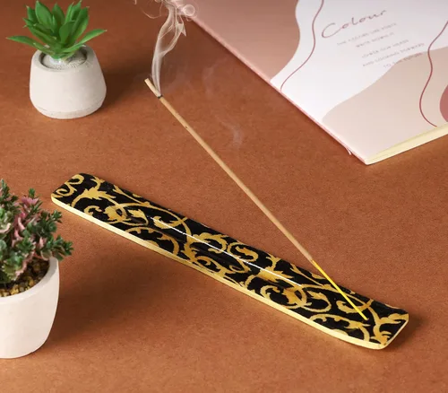 Miniatura 7 de Bless-International Quemador Tradicional Hecho a Mano de Madera Portaincienso Soporte Recogecenizas para Aromaterapia-Meditación-Yoga
