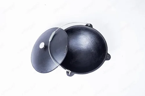 MangalGrills Caldero de hierro fundido Kazan Qazan Qozon Kadai Plov Pilaf Shorpa (15L-4Gal)