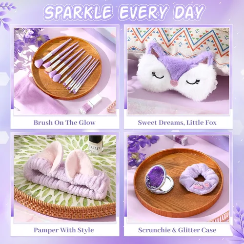 Miniatura 2 de Eurzom 16 piezas de regalos de moda para adolescentes, regalo de cumpleaños para niñas adolescentes de 12 a 16 años, bata de maquillaje peluda