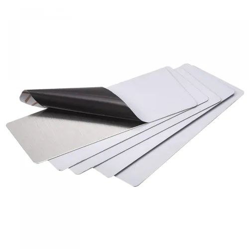 Miniatura 7 de uxcell Tarjeta de metal en blanco de 3.150 in x 1.181 in x 0.016 in, placa de acero inoxidable 201 cepillado gris oscuro, 20