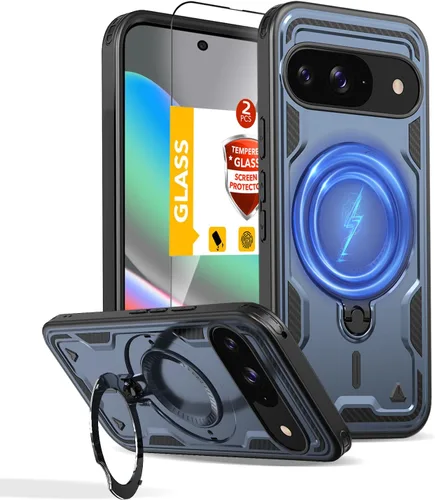 Miniatura 53 de Funda magnética para Google Pixel 9A compatible con cargador inalámbrico MagSafe, para Pixel 9A, funda de teléfono integrada de 360 °, con 2