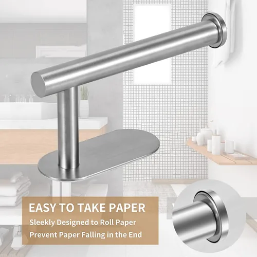 Miniatura 3 de JOPOFI Portarrollos de papel higiénico - Portarrollos de papel higiénico autoadhesivo para montaje en pared para baño, acero inoxidable SUS 304