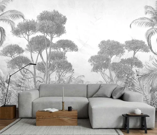 Miniatura 7 de Papel tapiz de hojas de plátano verde, papel tapiz de monsteras botánicas de selva tropical para sala de estar y dormitorio (no autoadhesivo)
