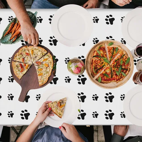 Miniatura 6 de ZAKVOOR Paquete de 4 manteles rectangulares de plástico con estampado de la Patrulla Canina de Cachorros, para suministros de fiesta temática