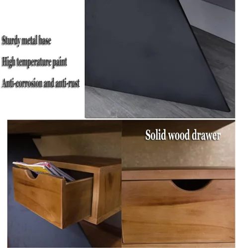 Miniatura 6 de Escritorio moderno y simple de madera maciza para computadora de oficina, mesa de estudio con cajones, fácil de instalar