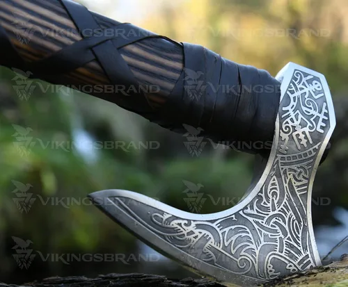 Miniatura 4 de VikingsBrand Hacha de batalla vikinga (Damasco - VB-AX-02)