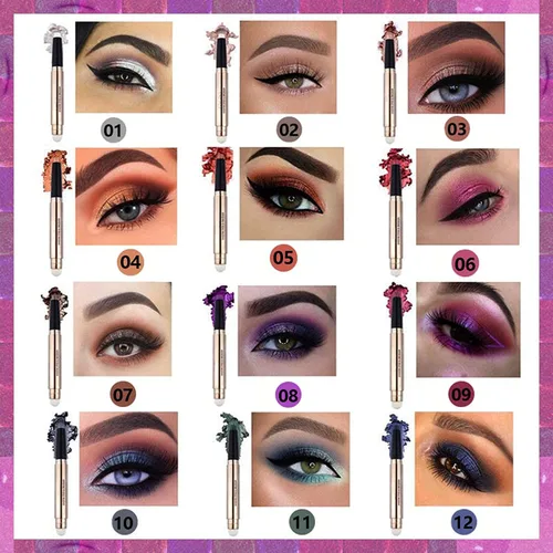 Miniatura 5 de Barra de Sombra de Ojos Plata Negro Smokey Gris Oscuro Gris Claro, Lápiz de Sombra de Ojos Cremoso, Brillo Único, Hipoalergénico, Resistente al
