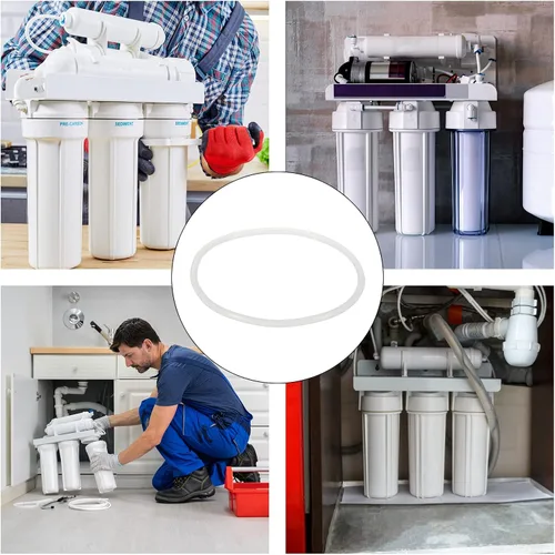 Miniatura 5 de MECCANIXITY Juntas tóricas para filtro de agua de 10 pulgadas, 3.425 x 0.157 in, juntas tóricas de repuesto de silicona, color blanco, paquete de 5