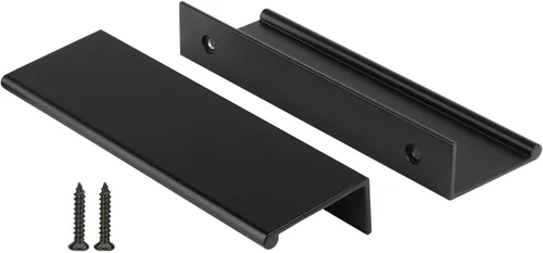 Miniatura 34 de Peaha Paquete de 10 manijas de gabinete de cocina de 1-5/16 pulgadas, tiradores negros para cajones de tocador, borde de puerta, tiradores de dedo