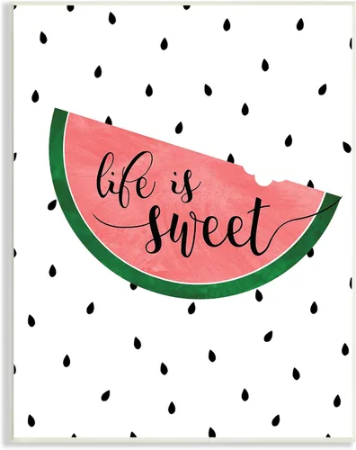 Stupell Industries Placa de pared Life is Sweet Sandía, 10 x 15 pulgadas, diseño de la artista Anna Quach