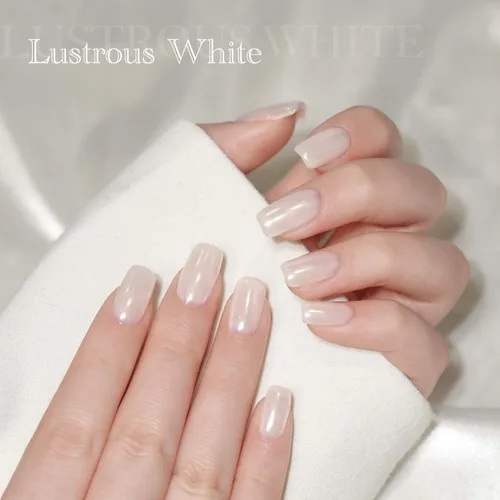 Miniatura 5 de GAOY Polvo de uñas de cromo perla blanca, efecto espejo, pigmento brillante, sirena, aurora, decoración de uñas, blanco brillante