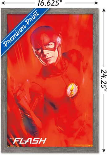 Miniatura 3 de Trends International DC Comics TV - The Flash - Póster de pared de arte clave, 14.725 x 22.375 pulgadas, versión enmarcada de madera de granero