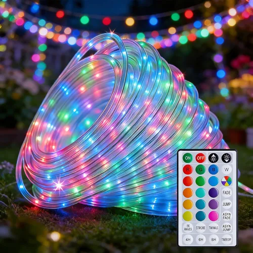 Miniatura 11 de Tira de luces de 132 pies para exteriores impermeables, 400 LED que cambian de color, luces de cuerda enchufables con control remoto, para Pascua