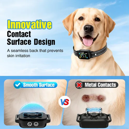Miniatura 3 de Paquete de 2 collares antiladridos, collar inteligente para perros grandes, medianos y pequeños, collar de entrenamiento ultraligero recargable