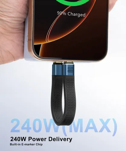 Miniatura 4 de Cable corto USB-C macho a macho OTG USB4 compatible con Thunderbolt 4/3, compatible con carga PD de 240 W, transferencia de datos de 40 Gbps y video
