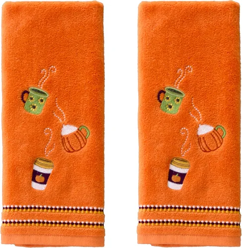 Miniatura 17 de SKL Home Juego de 2 toallas de mano bordadas con corona de otoño y Acción de Gracias, 100% algodón, decoración para baño, cocina, bar y regalo