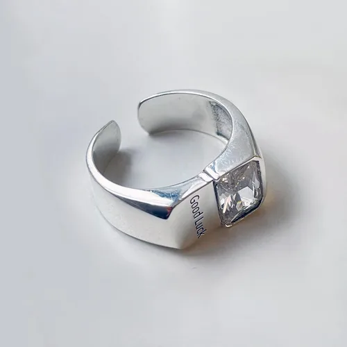Miniatura 202 de Anillo de plata de ley 925, minimalista, ajustable, hecho a mano, para mujeres y niñas